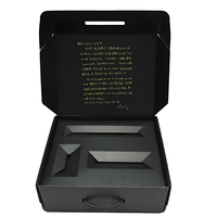 Boîte d'emballage noire jetable portable avec impression personnalisée en gros Logo Design Insert en papier empilable pour bouteilles de parfum