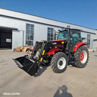 Offres Spéciales : Grand Tracteur Agricole à Quatre Roues Motrices avec Chargeur Frontal et Rétrocaveuse Hydraulique pour Tracteurs