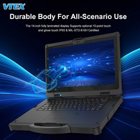 Ordinateur portable 14.1 pouces à double batterie, ultra robuste et entièrement étanche, avec ordinateur portable robuste 4G/5G/LTE TPM2.0, nouveau compatible Wi-Fi