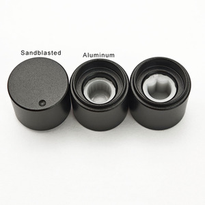 Durchmesser 15mm Schwarzer Aluminium-Ersatzknopf Potentiometer-Knopf Punktzeiger Drehschalter Einstellknopf Kappe 18T D-Schaft-Knopf - Product Image 1