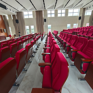 Chaises de théâtre empilables rembourrées en métal à prix de gros pour meubles d'auditorium, chaise d'église rembourrée - Product Image 1