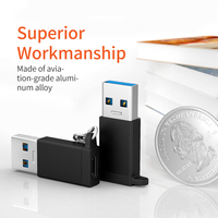 Adaptor USB C Female ke USB A Male 10Gbps 3.1, Kabel Charger Tipe C dari Aluminium Alloy