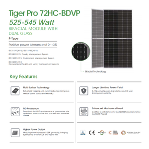 535W <span class=keywords><strong>540Wp</strong></span> 545Watts Jinko panneau solaire 400W 500 Watts 550w Jinko panneau solaire Tiger Pro JKM550M-72HL4 - Product Image 3