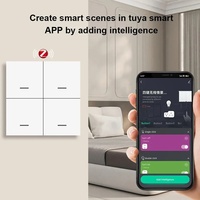 Interrupteur intelligent sans fil Zigbee Tuya 4 boutons, contrôleur de scènes, clavier de contrôle d'automatisation via application, autocollant de scène