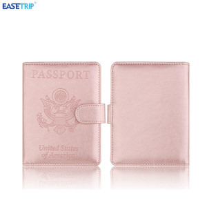 Best Design Rose Gold Travel Passport Cover Button Closure PU Leather <strong>Ticket</strong> <strong>Holder</strong> - Product Image 2