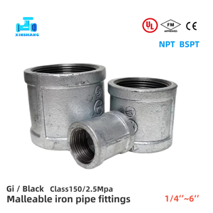 Conector NPT <span class=keywords><strong>BS</strong></span> FM UL OEM de 1~6'', Codo Reductor de Hierro Maleable Galvanizado Negro, Accesorio de Tubería para Agua Contra Incendios - Product Image 1