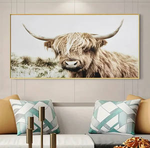 Decorazione murale moderna arte rustico fattoria Highland mucca pittura su tela per la decorazione della casa - Product Image 2