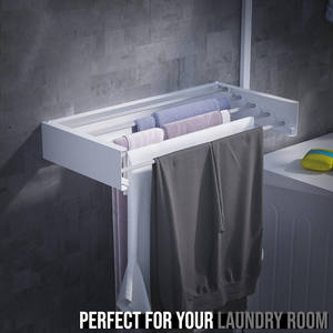 Séchoir à linge mural extérieur pliable et réglable en métal - Product Image 4