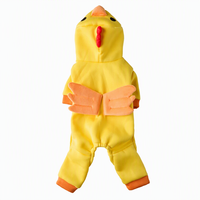 Kostum Anjing MEIQIPETBABY, Pakaian Anjing Halloween Berkerudung, Baju Anjing Bulu Kuning dengan Sayap untuk Anjing dan Kucing Kecil