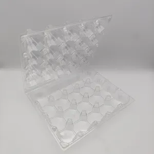 Plateau à œufs en plastique PVC transparent et personnalisé, emballage de 30 trous, plateau à œufs de caille et de canard jetable