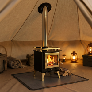 Poêle à bois ultra-compact et léger en acier au carbone <span class=keywords><strong>pour</strong></span> tente, cabane, camping-car - Product Image 1