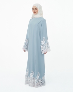 SIPO Eid 2023 Clothing with Black Embroidery Abaya Dubai Women Premium Nida Kimono Muslim Abaya - Product Image 2