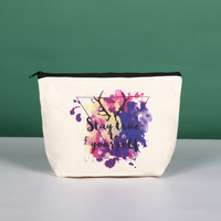 WML069 Dompet Kanvas Custom Print Grosir, Tas Penyimpanan Kosmetik & Makeup Multifungsi untuk Perjalanan dengan Ritsleting