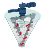 Mélangeur à vis conique Jastec acier inoxydable Ss316l/ss304 Double vis VSH 100 litres mélangeur de poudre Double mélangeur de ruban à cône hélicoïdal