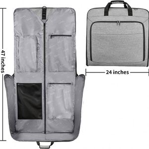 Échantillon gratuit : Sac de voyage pliable pour femme – Sac de transport polyvalent en PU pour vêtements, sac de voyage portable pour costumes - Product Image 3