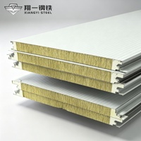 Panneau sandwich isolant en laine de roche avec bordure en PU pour bardage métallique et panneau isolant extérieur, matériaux de construction industriels