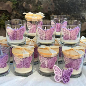 Vela Aromática Artesanal con Diseño de Mariposa Degradada, Vela Decorativa para Bodas, Cumpleaños y Fiestas, Venta al Por Mayor - Product Image 3