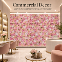 Panel Dinding Bunga Mawar Hydrangea Buatan 38x38cm dengan Bunga Campuran, Latar Belakang Pernikahan, Dekorasi Pesta, Photo Booth, Dekorasi Acara Rumah