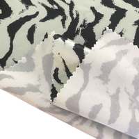 Tissu satiné en maille à imprimé numérique motif animal noir et blanc, 95 % polyester, 5 % élasthanne, pour doublure de vêtements d'extérieur pour filles, 100 % polyester