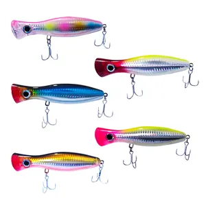 Yenilenebilir üst su Wobbler Popper cazibesi balıkçılık 12cm 40g bas balıkçılık Lures yüzen tuzlu su sıçrama yem