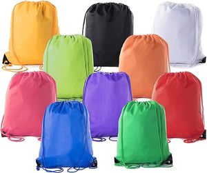 Mochilas con Cordón Personalizadas con Logotipo, Impermeables, de Nailon y Poliéster 210D, para Gimnasio, Deportivas, Negras, con Bolsillo para Logotipo - Product Image 6