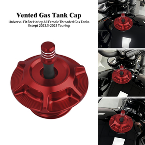 Tutup Tangki Bahan Bakar Motor Berlubang Universal Aluminium untuk Harley Semua Tangki Bahan Bakar Berulir Betina Kecuali Touring 23.5-25 - Product Image 1