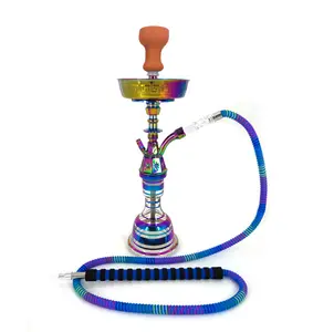 Factory Wholesales Zinc With Aluminum Alloy Hookah Egypt Shisha Colorful Medium 55cm Arabic Shisha With Case