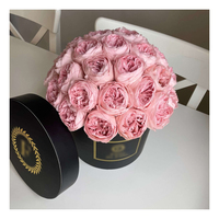 Pivoines roses pâles préservées LY, roses éternelles, fleurs préservées, fleurs au toucher réel, boîte de pivoines préservées