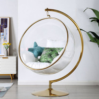 Fauteuil suspendu créatif en acrylique transparent, design américain, pour la maison, chaise bulle, panier suspendu, balançoire sphérique
