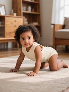 Combinaison bébé unisexe <span class=keywords><strong>OKIDS</strong></span> en fibre de bambou, douce et respirante, couleur unie, sans manches, avec cinq boutons à griffes - Product Image 1