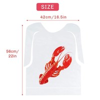 Imprimé Étanche Restaurant Fruits De Mer Tablier Adulte Jetable Pe En Plastique Crabe Homard Bavoir pour Adulte