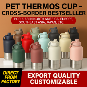 Botella de viaje para mascotas de acero inoxidable JZ de 32oz, juego de cuencos y comida de agua 3 en 1, aislado al vacío a prueba de fugas para perros y propietarios - Product Image 3