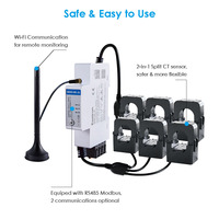 Compteur d'énergie triphasé Eastron SEM3-WL-2L avec WiFi et RS485 Modbus, moniteur PV, double mode de mesure, compteur sur rail DIN