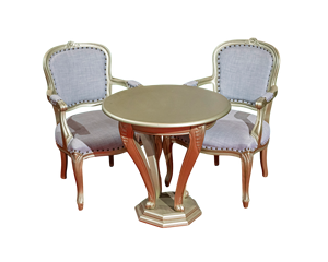 หลุยส์หรูหรากลางศตวรรษที่ทันสมัยไม้เนื้อแข็ง2เก้าอี้ชุดโต๊ะกาแฟสำหรับเฟอร์นิเจอร์ห้องนั่งเล่นบ้าน - Product Image 1