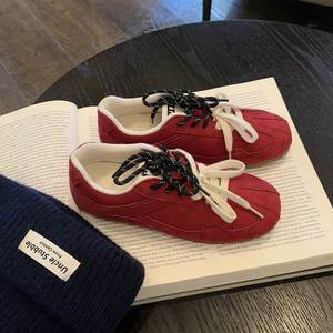 Nouvelle Collection Femme 2026 : Chaussures de Sport Décontractées Agande à Bout Carré Mat, Bicolores, Rétro, en Cuir Véritable, Plates et Confortables - Product Image 3