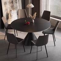 Table à manger rectangulaire extensible pliable à double usage en ardoise de style italien, noire, rotative et télescopique, luxe léger, convient aux petits espaces