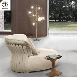 Canapé rond moderne en cuir beige de conception italienne, meubles de luxe, canapé de haute qualité, ensembles de canapés de luxe - Product Image 2
