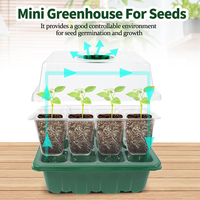 Kit de germination de graines pour pépinière de jardin intelligent, 12 cellules, en plastique écologique, avec dôme et couvercle, vente en gros