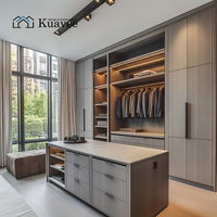 Système de placard complet pour chambre à coucher avec porte coulissante personnalisée KUAVEE, armoire en bois écologique, grande capacité