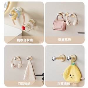 Adhesive <b>Hooks</b> For Home <b>Bathroom</b> Multi Functional Strong Stick On Coat Hanger With 4 <b>Hooks</b> Easy Installation Modern Style - Product Image 5