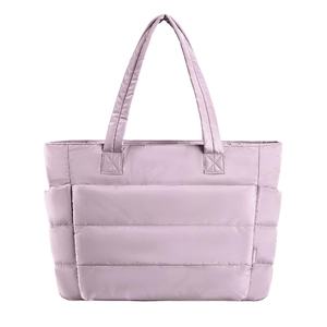 Bolso de mano de poliéster acolchado de algodón de diseñador para mujer súper <span class=keywords><strong>grande</strong></span>, bolso acolchado impermeable <span class=keywords><strong>grande</strong></span> personalizado, patrón de letras - Product Image 2