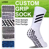 Chaussettes de football professionnelles tricotées antidérapantes et respirantes avec fond en tissu éponge épaissi et bordure imprimée numériquement