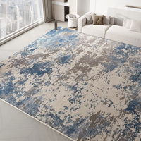 Tapis rayé moderne et minimaliste en polyester doux, insonorisant, facile d'entretien, pour salon, chambre à coucher, chevet