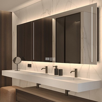Interrupteur intelligent pour miroir avec écran tactile numérique à double clé et fonction d'affichage numérique, adapté aux miroirs de salle de bain