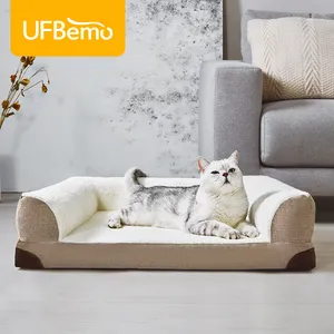 UFBemo Sofa anjing desain baru, tempat tidur hewan peliharaan busa memori ortopedi padat dapat dicuci bantal besar