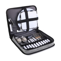 Couverts réutilisables de poche portables pliables pour voyage fourchette cuillère couteau baguettes Camping couverts argenterie ensemble