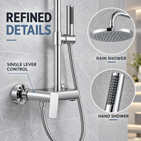 Ensemble de douche mural OEM ODM avec pommeau de douche pluie, douchette à main et mitigeur chaud/froid pour la fourniture en marque blanche