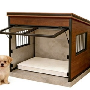 Jaula para perros con estructura metálica y puerta abatible de acrílico, diseño transfronterizo, suministro directo de fábrica, fabricada en MDF. - Product Image 5