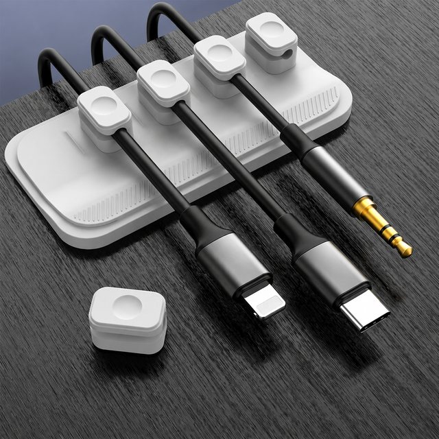 Magnetic Cable Organizer, Self-Adhesive Desk Cord Holder for USB, Charger, Mouse Cable & Office Wire Management