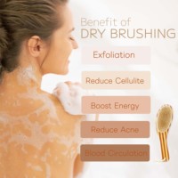 Brosse de bain en bambou rayé naturel en forme de jambe de poulet, poils de sisal ferme, brosse exfoliante pour le corps, brosse pour gommage corporel à sec